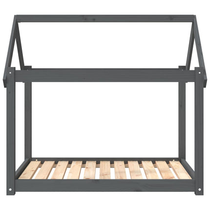 Cuccia per Cani Grigia 101x70x90 cm in Legno Massello di Pino