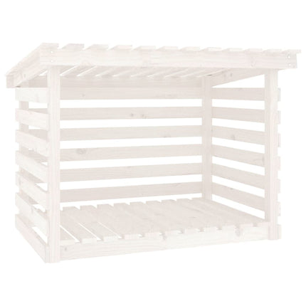 Portalegna Bianco 108x73x79 cm in Legno Massello di Pino