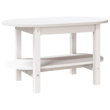 Tavolino da Salotto Bianco 80x45x45cm in Legno Massello di Pino