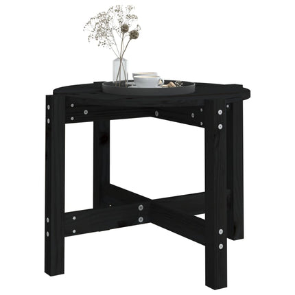 Tavolino da Salotto Nero ÃƒËœ 62,5x45 cm in Legno Massello di Pino
