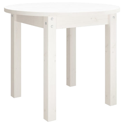 Tavolino da Salotto Bianco ÃƒËœ 55x45 cm in Legno Massello di Pino