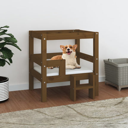 Cuccia per Cani Ambra 55,5x53,5x60 cm in Legno Massello di Pino