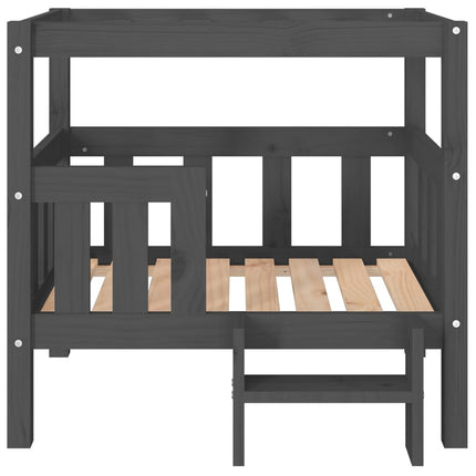 Cuccia per Cani Grigio 75,5x63,5x70cm in Legno Massello di Pino
