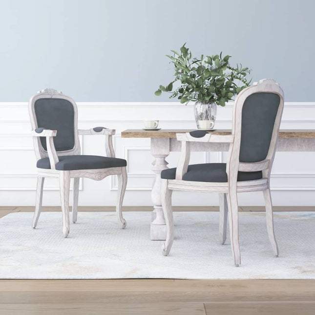 Sedie da Pranzo 2 pz Grigio Scuro 62x59,5x100,5 cm Velluto
