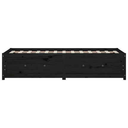 Dormeuse Nera 75x190cm Small Single Legno Massello di Pino