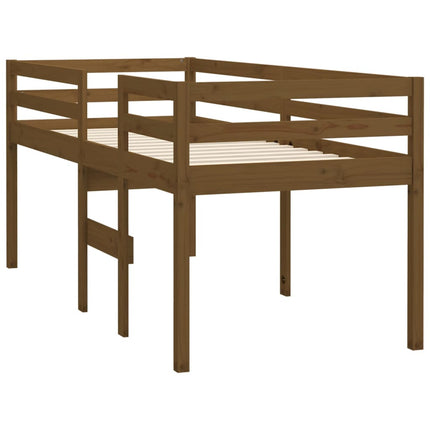 Letto a Soppalco Ambra 75x190 cm in Legno Massello di Pino