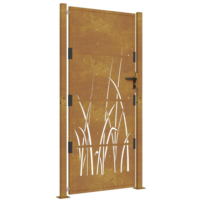 Cancello da Giardino 105x180 cm in Acciaio Corten Design Erba