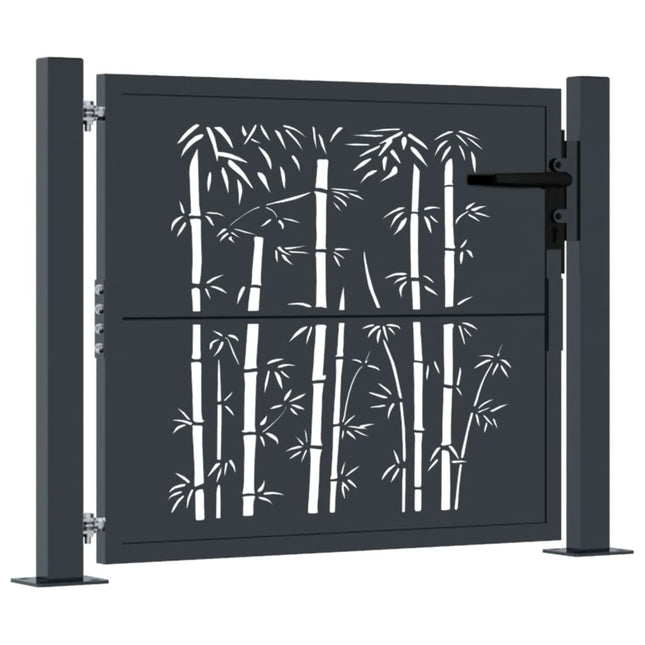 Cancello Giardino Antracite 105x80 cm in Acciaio Design BambÃ¹