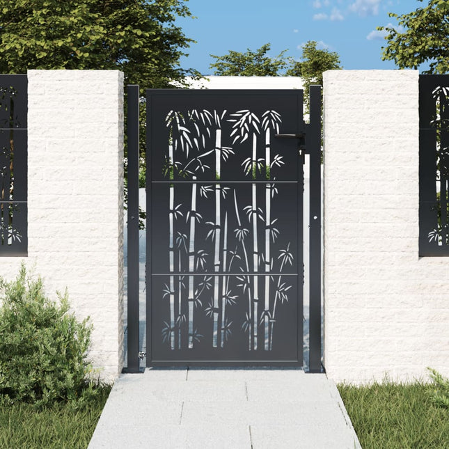 Cancello Giardino Antracite 105x130 cm in Acciaio Design BambÃ¹