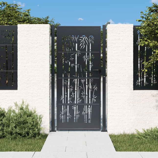 Cancello Giardino Antracite 105x180 cm in Acciaio Design BambÃ¹