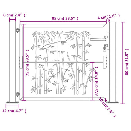 Cancello da Giardino 105x80 cm in Acciaio Corten Design BambÃ¹