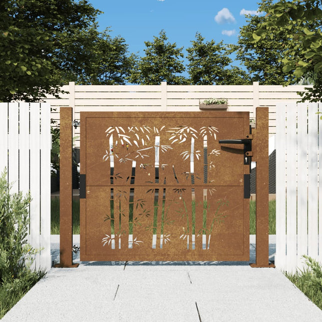 Cancello da Giardino 105x80 cm in Acciaio Corten Design BambÃ¹