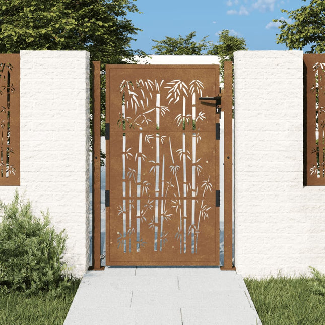 Cancello da Giardino 105x155 cm in Acciaio Corten Design BambÃ¹
