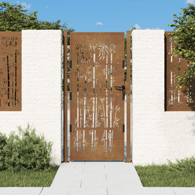Cancello da Giardino 105x205 cm in Acciaio Corten Design BambÃ¹