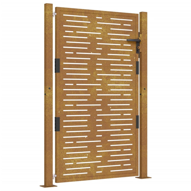 Cancello da Giardino 105x130 cm Acciaio Corten Design Quadrato