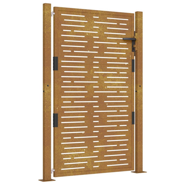 Cancello da Giardino105x155 cm Acciaio Corten Design Quadrato
