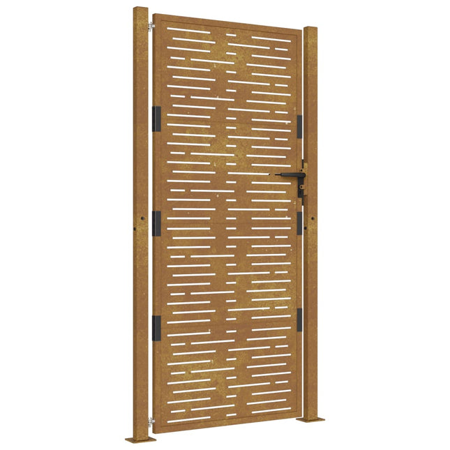 Cancello da Giardino 105x180 cm Acciaio Corten Design Quadrato