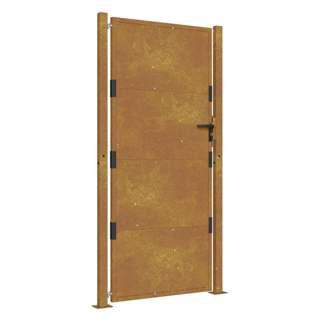 Cancello da Giardino 105x205 cm in Acciaio Corten