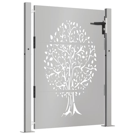 Cancello da Giardino 105x130 cm in Acciaio Corten Design Albero