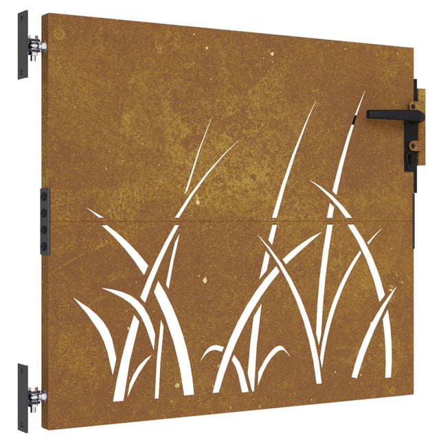 Cancello da Giardino 85x100 cm in Acciaio Corten Design Erba
