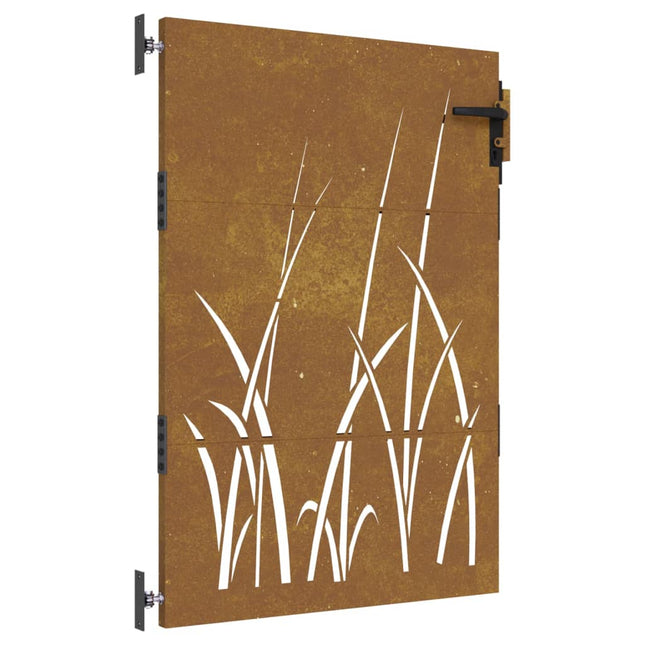 Cancello da Giardino 85x150 cm in Acciaio Corten Design Erba
