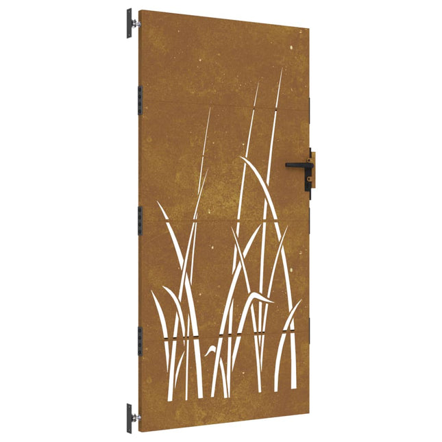 Cancello da Giardino 85x175 cm in Acciaio Corten Design Erba
