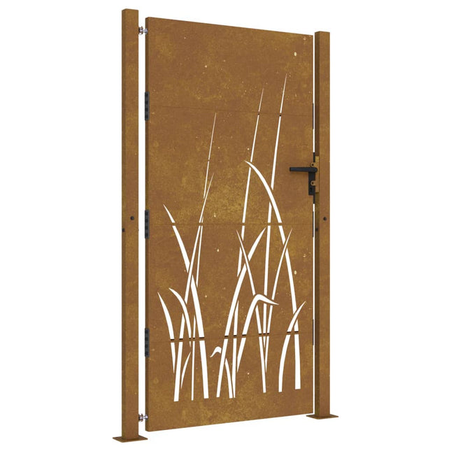 Cancello da Giardino 105x205 cm in Acciaio Corten Design Erba