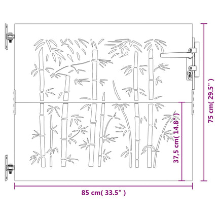 Cancello da Giardino 85x75 cm in Acciaio Corten Design BambÃƒÂ¹