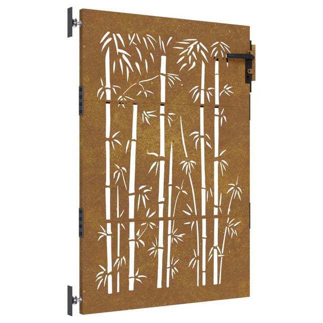 Cancello da Giardino 85x125 cm in Acciaio Corten Design BambÃƒÂ¹