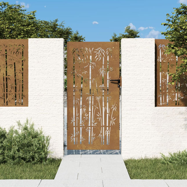 Cancello da Giardino 85x200 cm in Acciaio Corten Design BambÃ¹