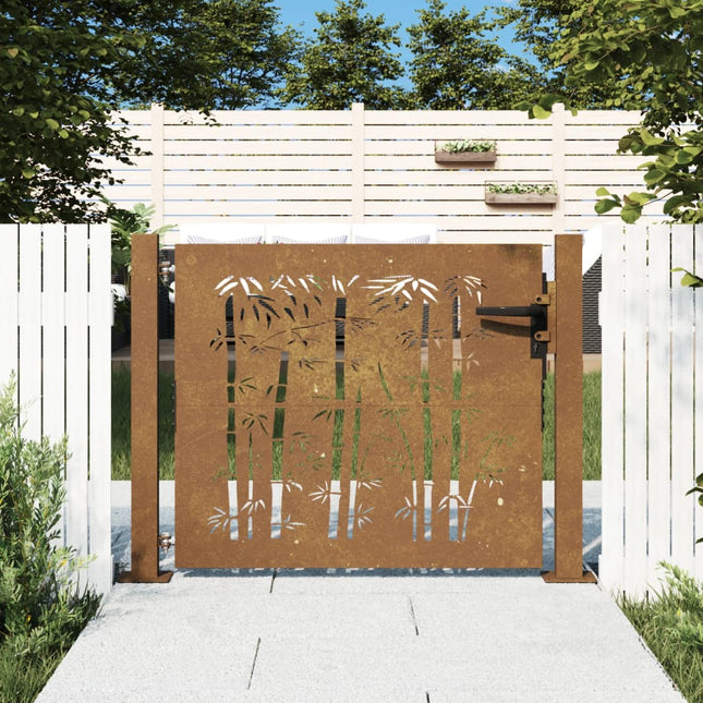 Cancello da Giardino 105x80 cm in Acciaio Corten Design BambÃ¹