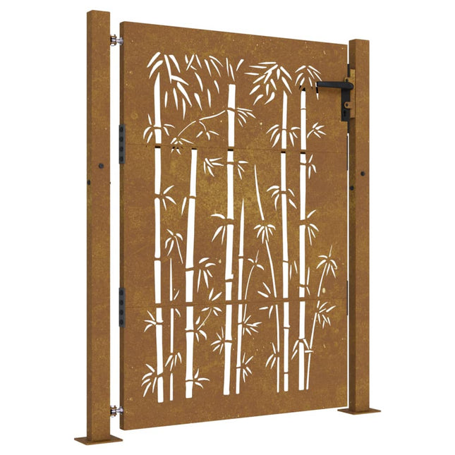 Cancello da Giardino 105x155 cm in Acciaio Corten Design BambÃƒÂ¹