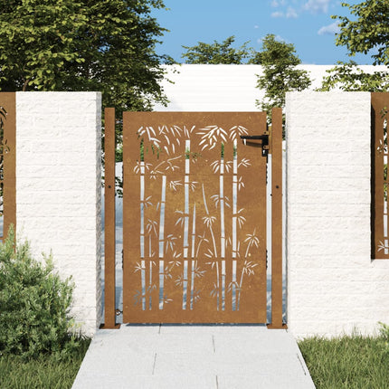 Cancello da Giardino 105x155 cm in Acciaio Corten Design BambÃƒÂ¹
