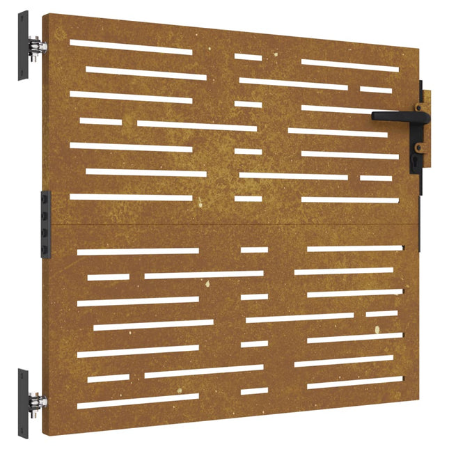 Cancello da Giardino 85x100 cm Acciaio Corten Design Quadrato
