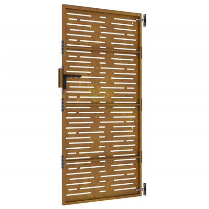 Cancello da Giardino 85x175 cm Acciaio Corten Design Quadrato