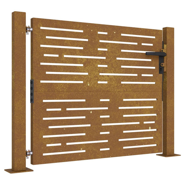 Cancello da Giardino 105x105 cm Acciaio Corten Design Quadrato
