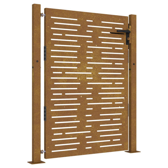 Cancello da Giardino 105x130 cm Acciaio Corten Design Quadrato