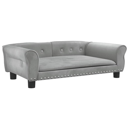 Lettino per Cani Grigio Chiaro 95x55x30 cm in Velluto
