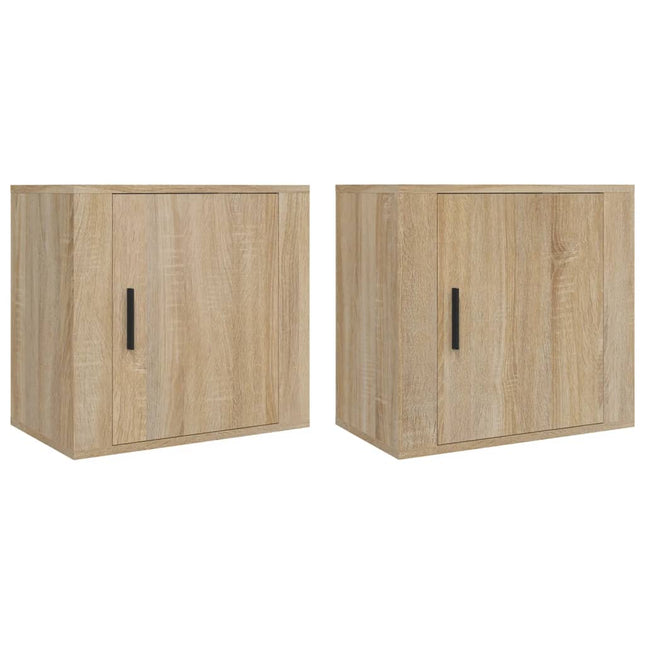 Comodini a Muro 2 pz Rovere Sonoma 50x30x47 cm