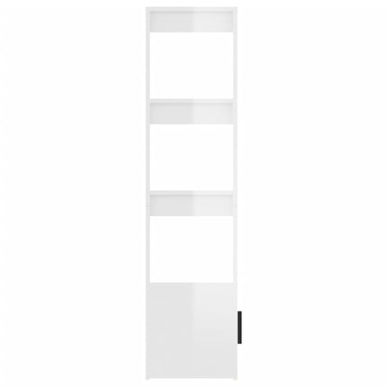 Credenza Bianco Lucido 80x30x119,5 cm in Legno Multistrato