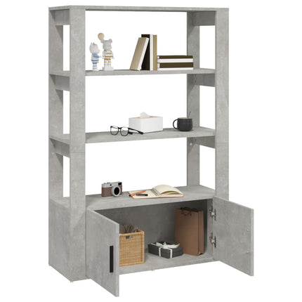 Credenza Grigio Cemento 80x30x119,5 cm in Legno Multistrato