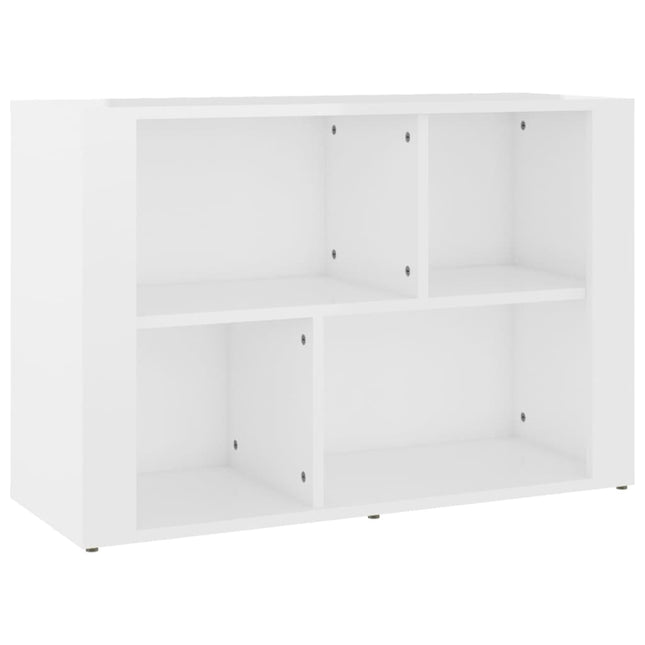 Credenza Bianco Lucido 80x30x54 cm in Legno Multistrato