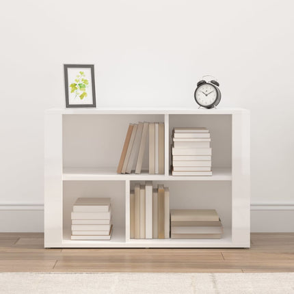 Credenza Bianco Lucido 80x30x54 cm in Legno Multistrato