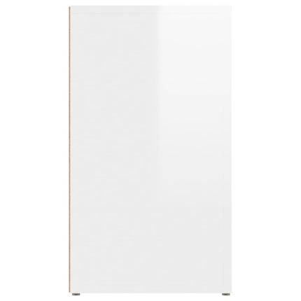 Credenza Bianco Lucido 80x30x54 cm in Legno Multistrato