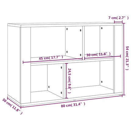 Credenza Bianco Lucido 80x30x54 cm in Legno Multistrato
