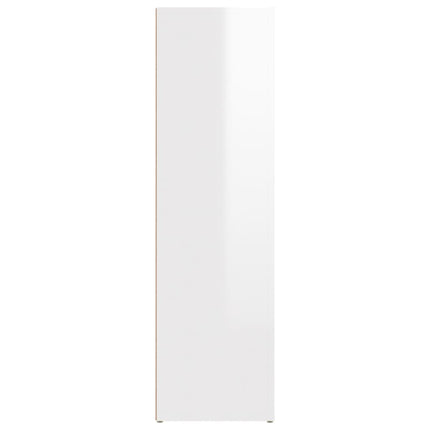 Credenza Bianco Lucido 80x30x106 cm in Legno Multistrato