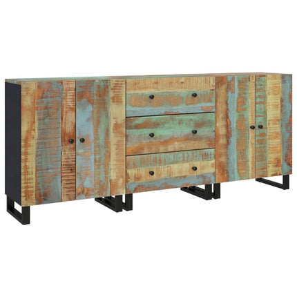 Credenze 3 pz in Legno Massello di Recupero