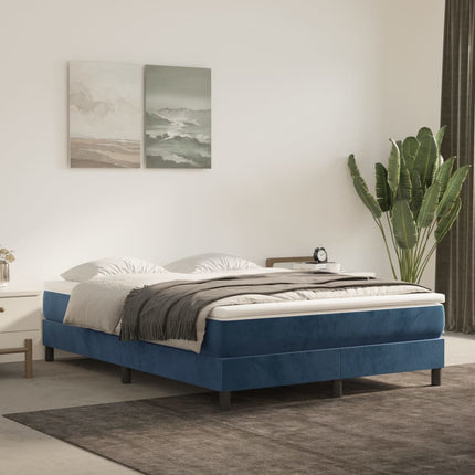 Giroletto senza Materasso Blu Scuro 140x190 cm in Velluto