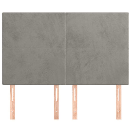 Testiere 4 pz Grigio Chiaro 72x5x78/88 cm in Velluto