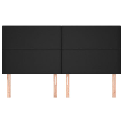 Testiera 4 pz Nero 90x5x78/88 cm in Similpelle